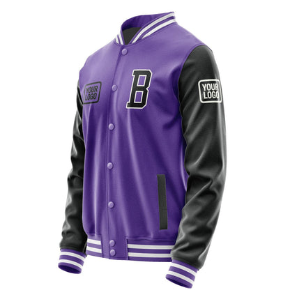 Custom Light Purple Black Jacket JA232317231818171718