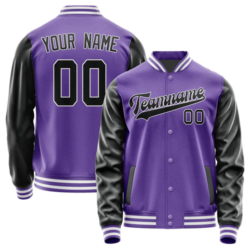 Custom Light Purple Black Jacket JA2323172318B31817