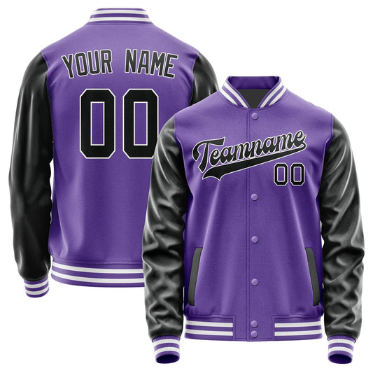 Custom Light Purple Black Jacket JA2323172318B31817
