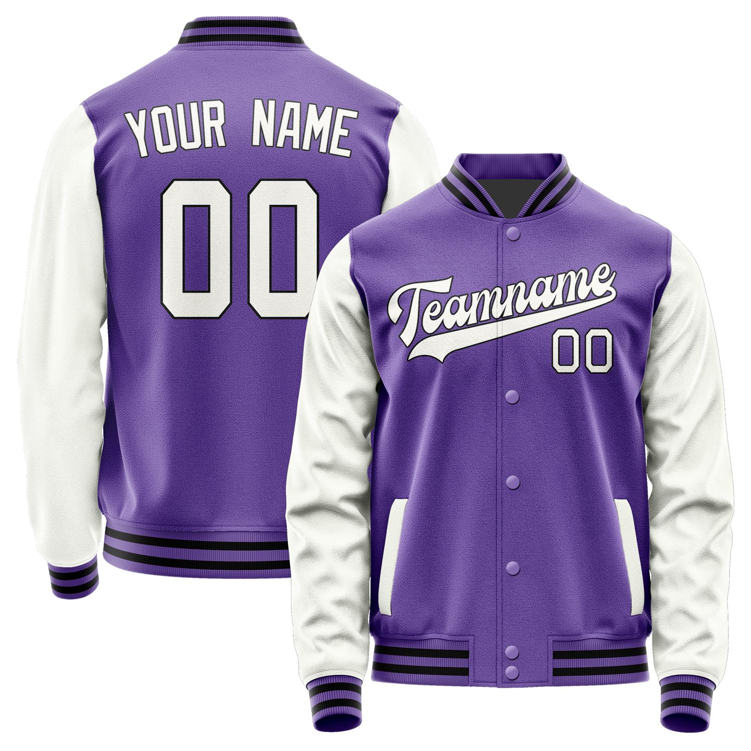 Custom Light Purple White Jacket JA2323182317B31718