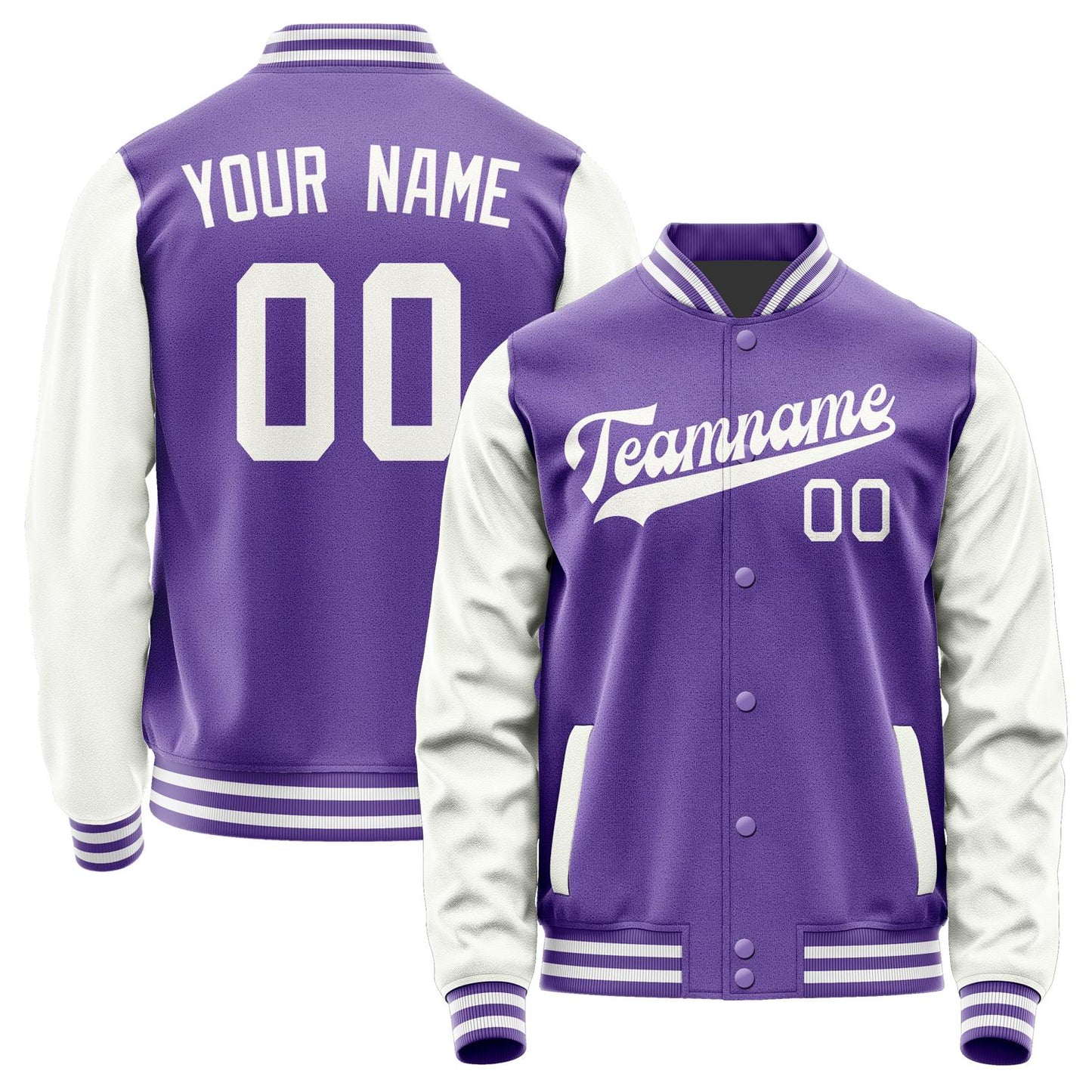 Custom Light Purple White Jacket JA2323182318B31818