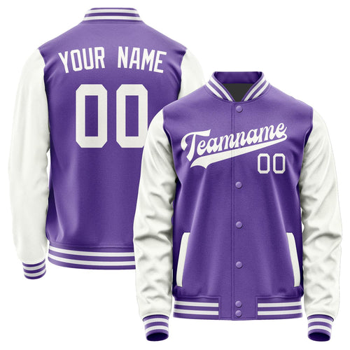 Custom Light Purple White Jacket JA2323182318B31818
