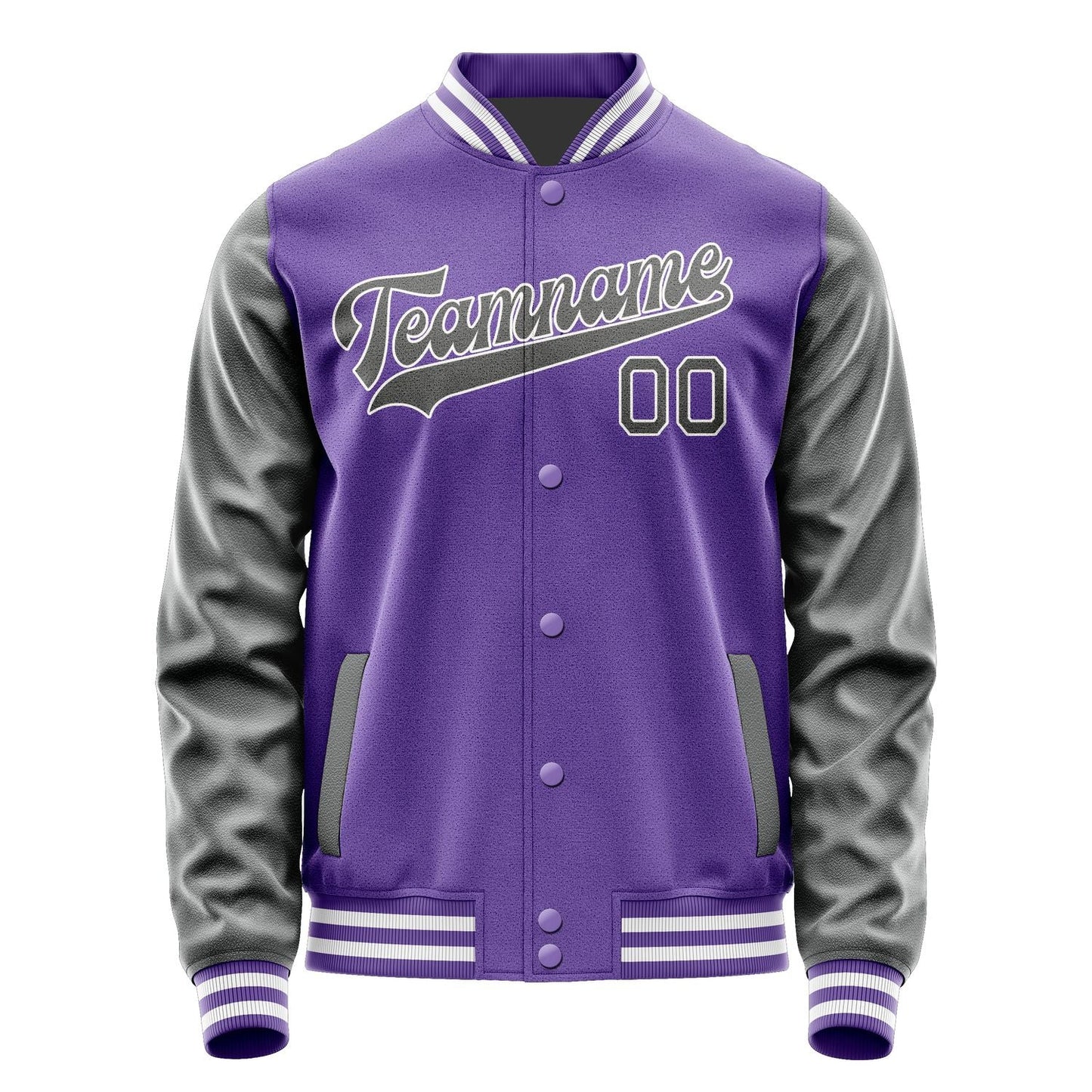 Custom Light Purple Dark Grey Jacket JA2323202318B31820