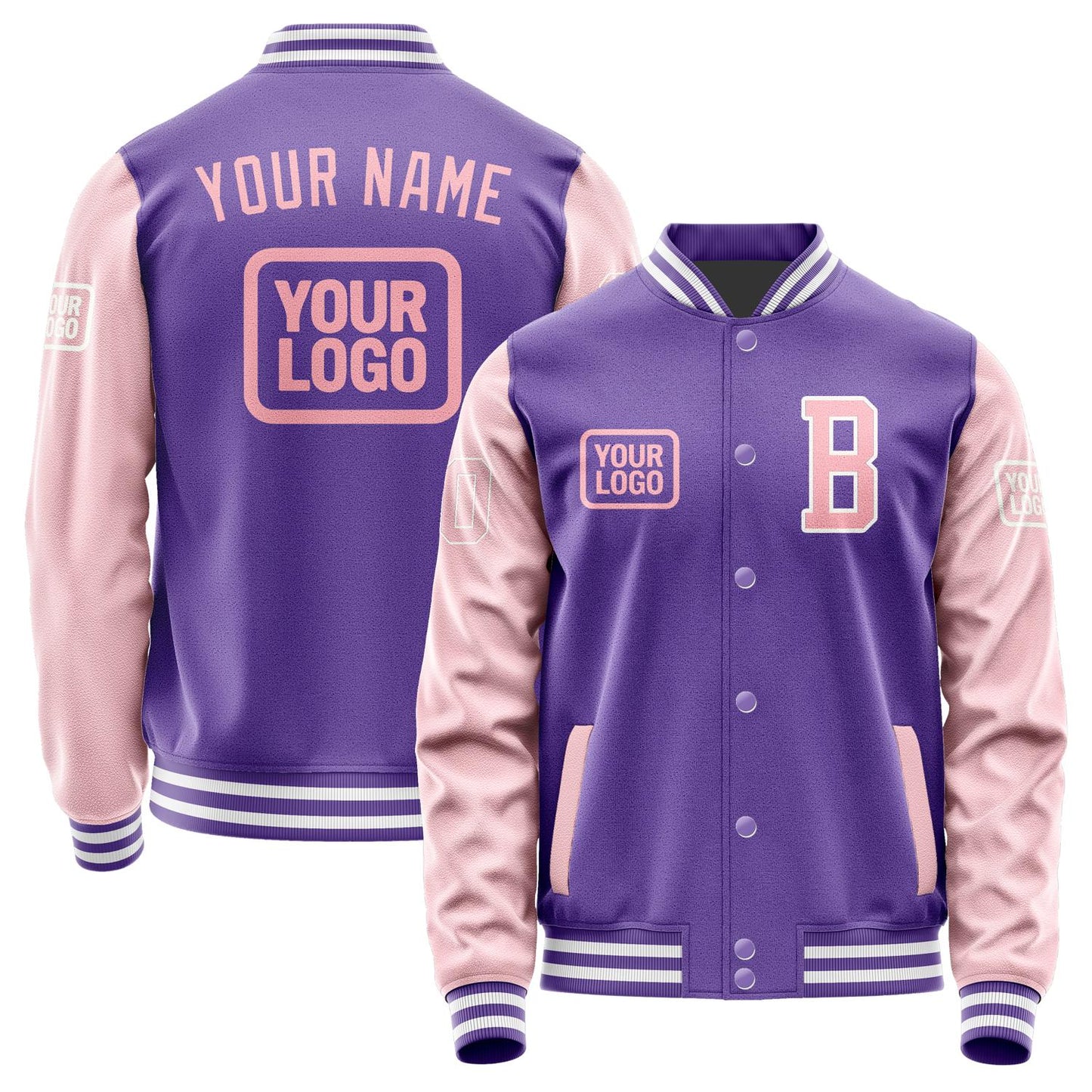 Custom Light Purple Light Pink Jacket JA232321231818212118