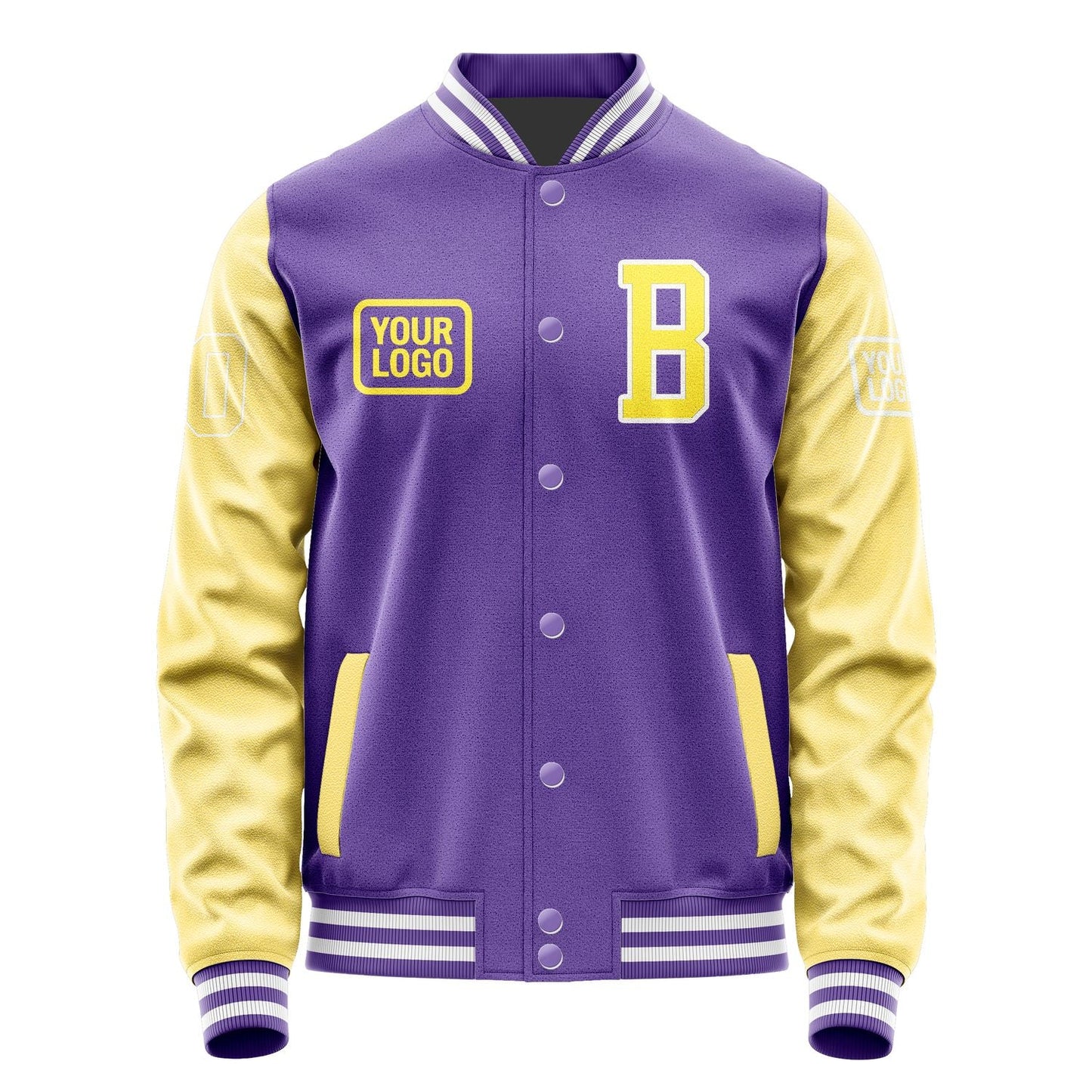 Custom Light Purple Light Yellow Jacket JA232326231818262618