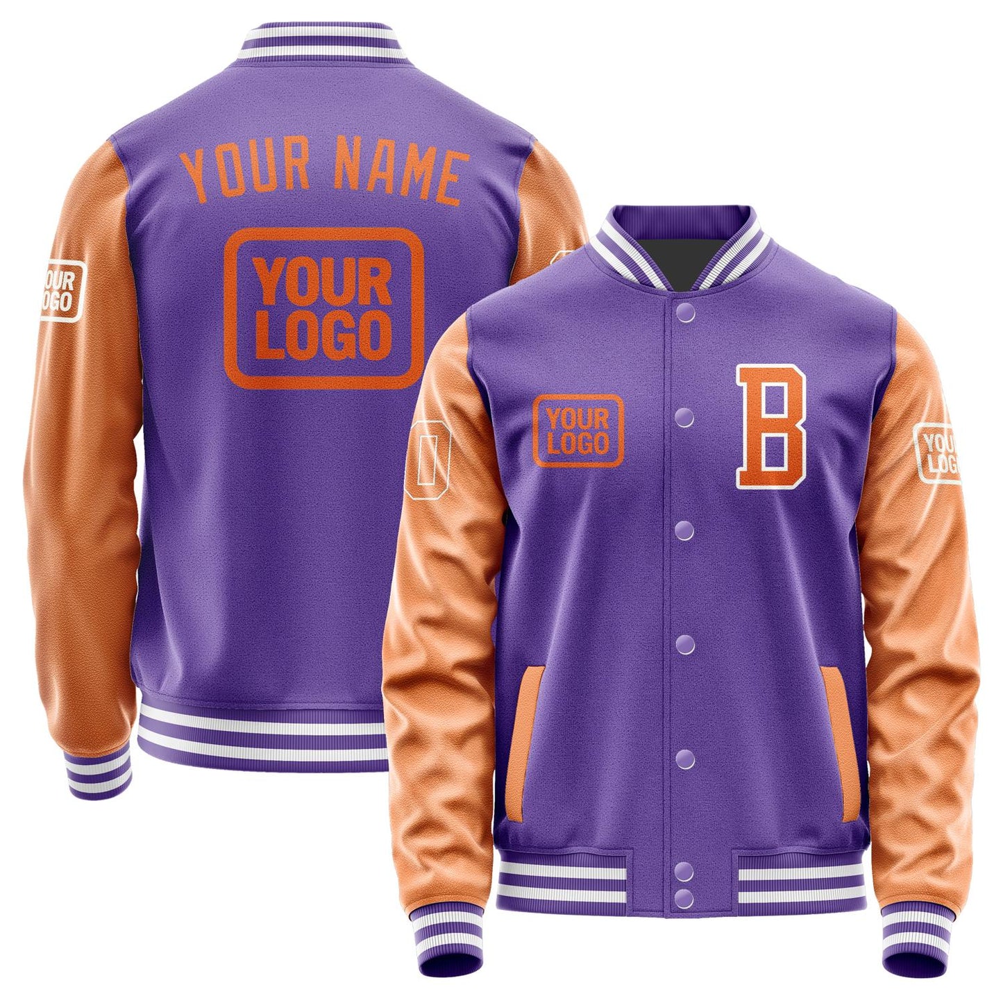 Custom Light Purple Orange Jacket JA232328231818282818
