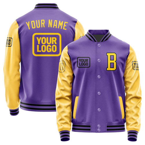 Custom Light Purple Gold Jacket JA232330231717303017