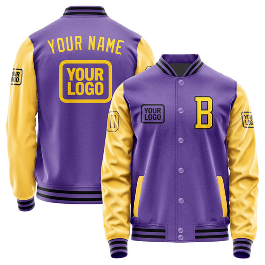 Custom Light Purple Gold Jacket JA232330231717303017