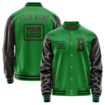 Custom Emerald Green Brown Jacket JA242401241717010117