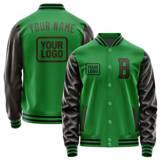 Custom Emerald Green Brown Jacket JA242401241717010117