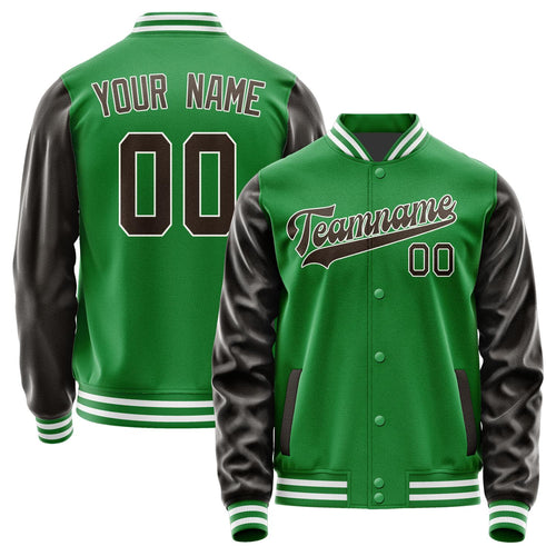 Custom Emerald Green Brown Jacket JA2424012418B31801