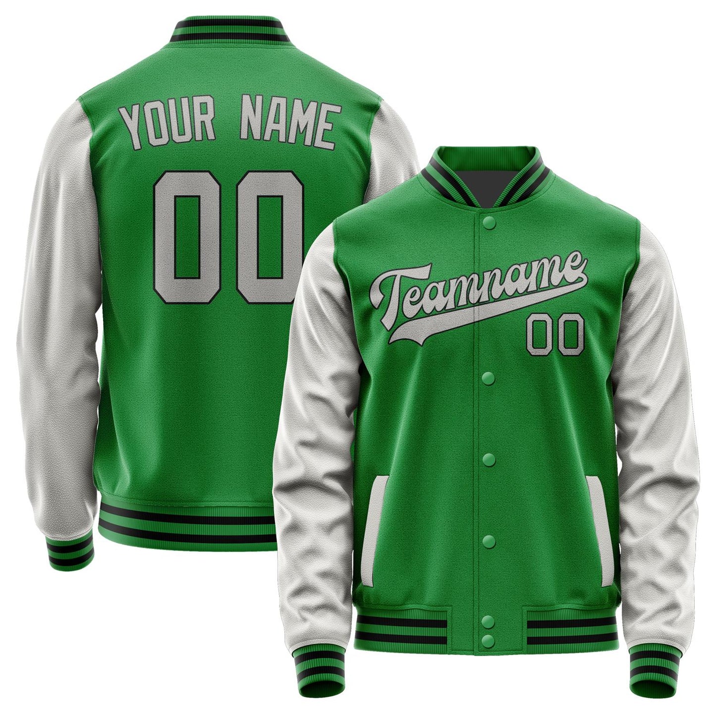 Custom Emerald Green Gray Jacket JA2424042417B31704