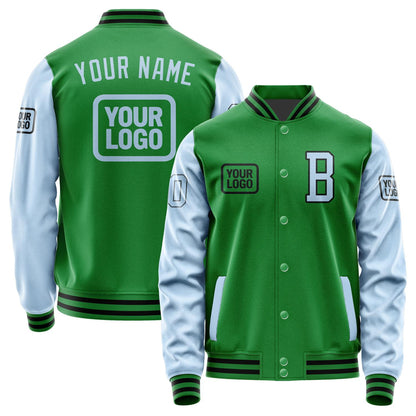 Custom Emerald Green Light Blue Jacket JA242408241717080817