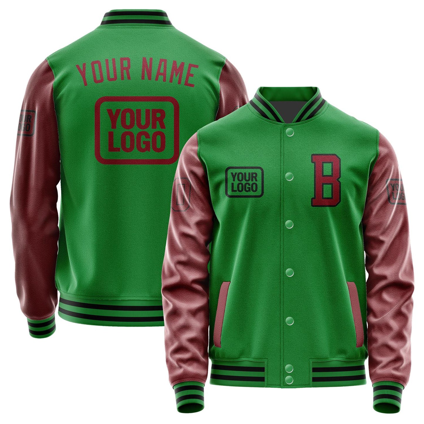 Custom Emerald Green Crimson Red Jacket JA242415241717151517