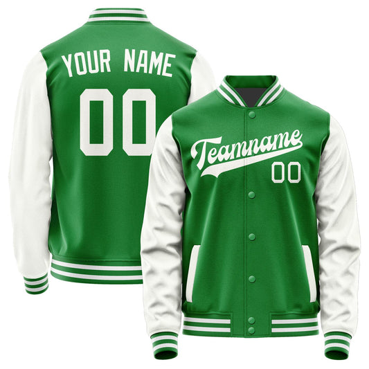 Custom Emerald Green White Jacket JA2424182418B31818