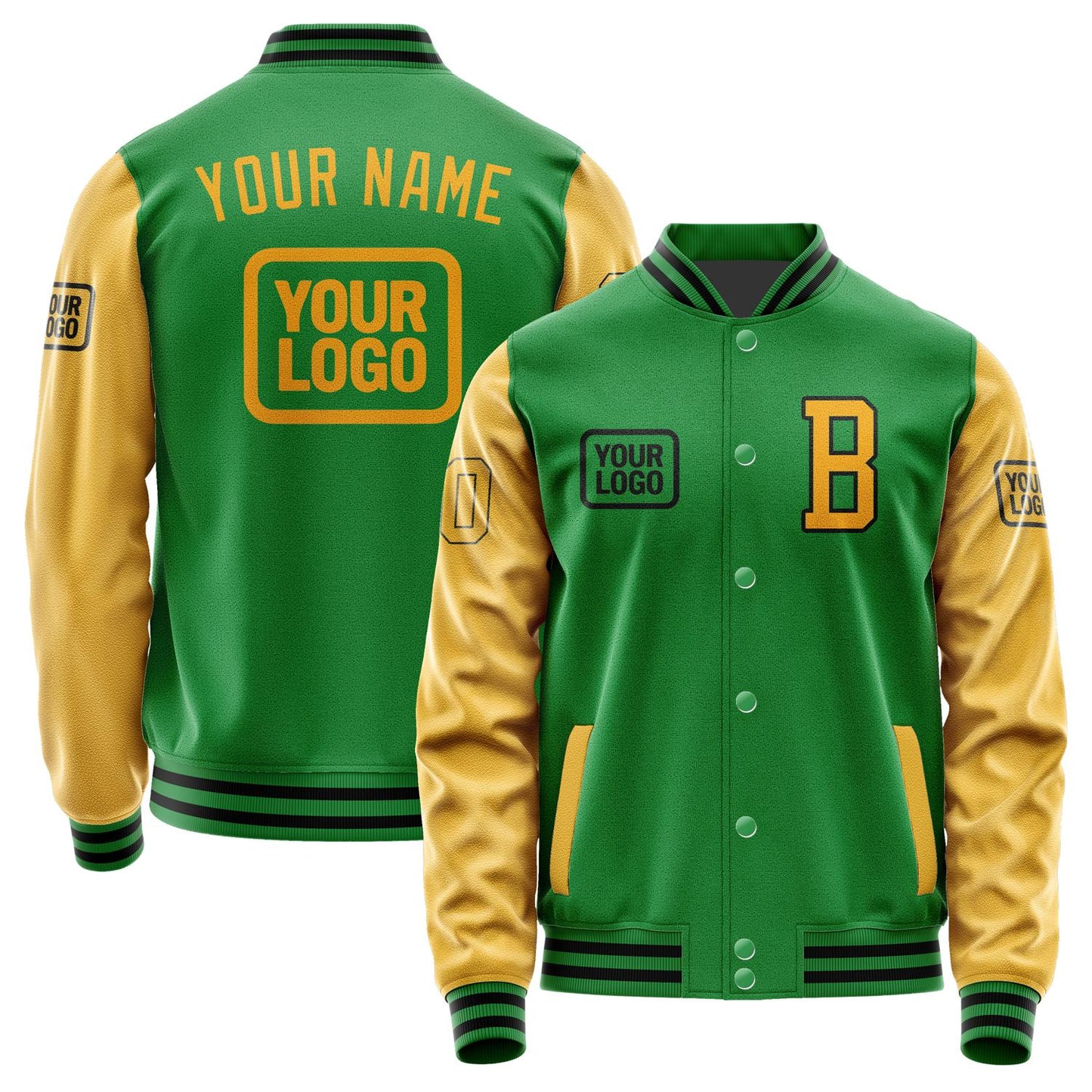 Custom Emerald Green Yellow Jacket JA242419241717191917