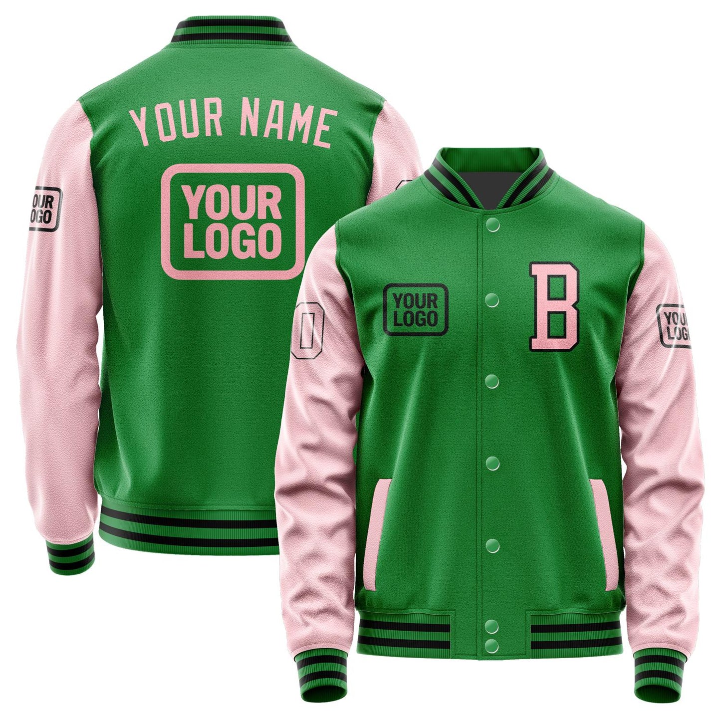 Custom Emerald Green Light Pink Jacket JA242421241717212117