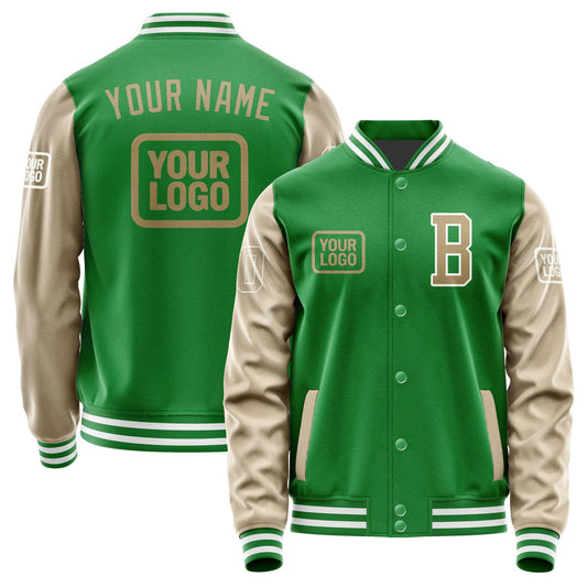 Custom Emerald Green Light Khaki Jacket JA242425241818252518