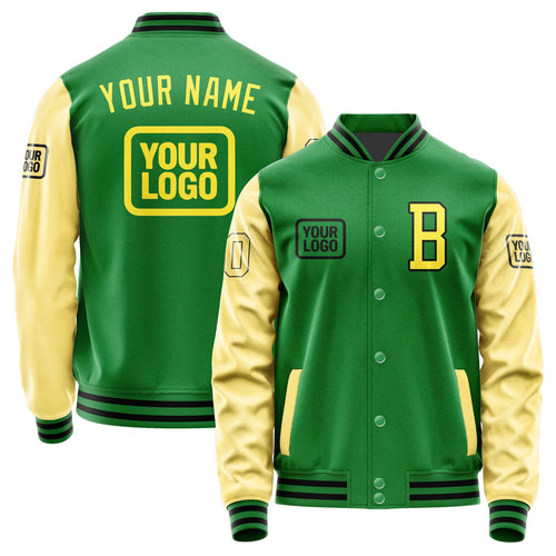 Custom Emerald Green Light Yellow Jacket JA242426241717262617