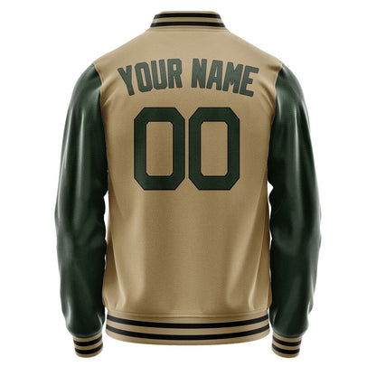 Custom Light Khaki Dark Green Jacket JA2525062517B21706