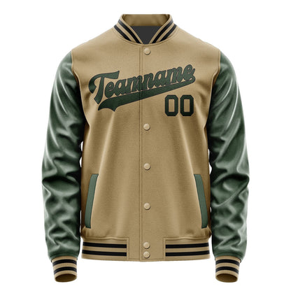 Custom Light Khaki Dark Green Jacket JA2525062517B31706