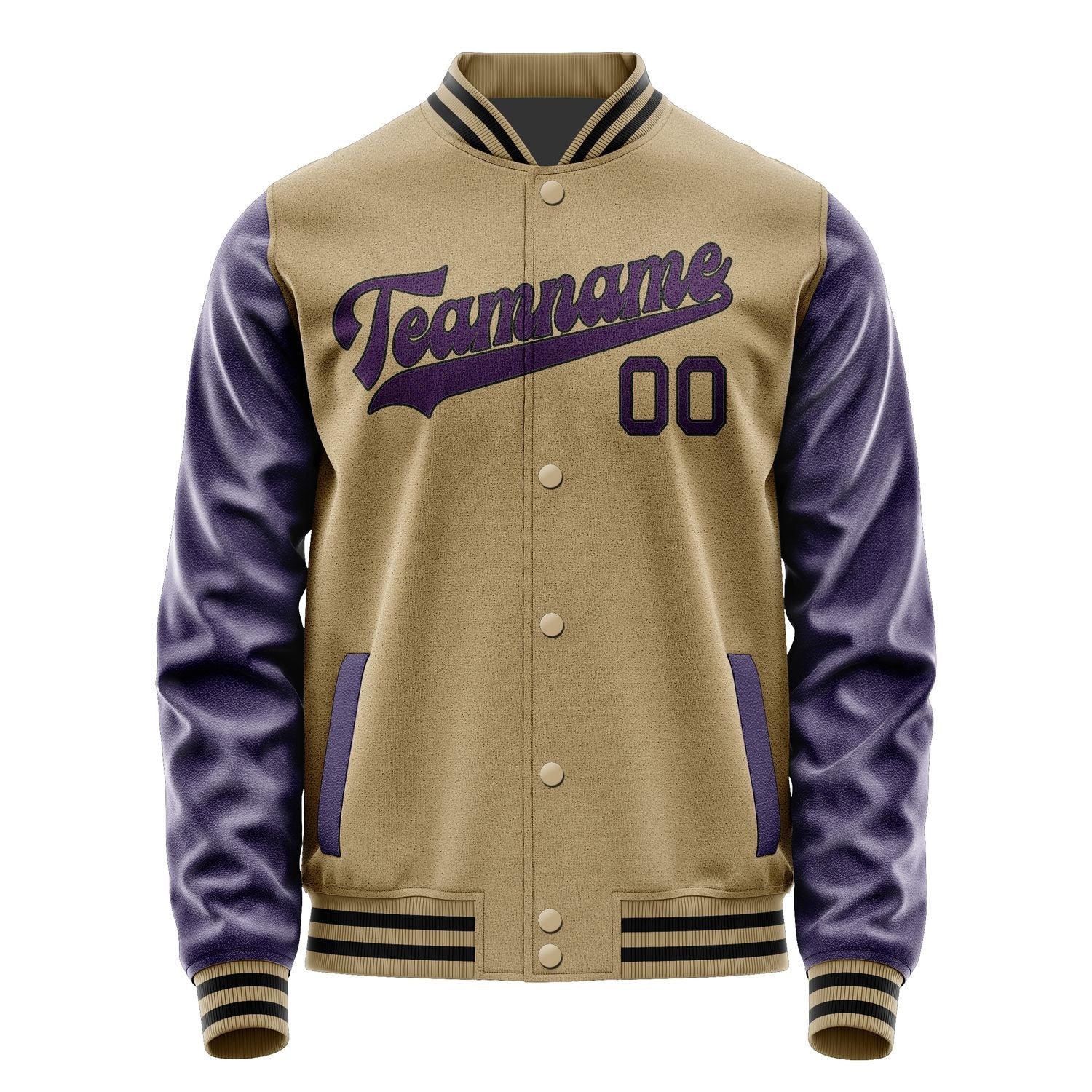 Custom Light Khaki Purple Jacket JA2525072517B31707