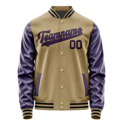 Custom Light Khaki Purple Jacket JA2525072517B31707