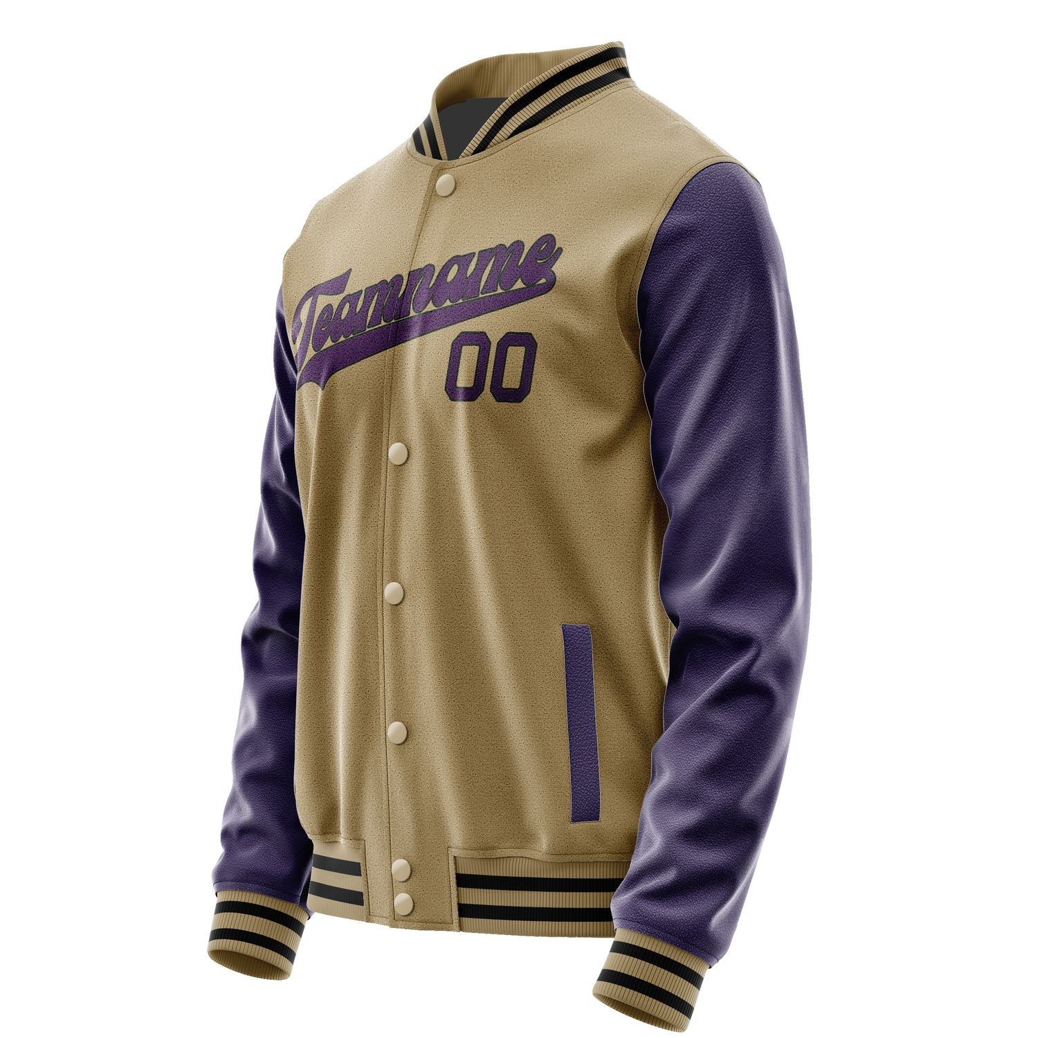 Custom Light Khaki Purple Jacket JA2525072517B31707