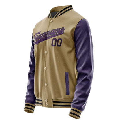 Custom Light Khaki Purple Jacket JA2525072517B31707