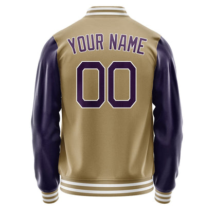 Custom Light Khaki Purple Jacket JA2525072518B21807