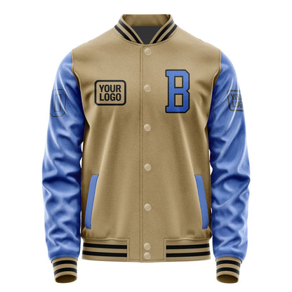 Custom Light Khaki Sky Blue Jacket JA252509251717090917