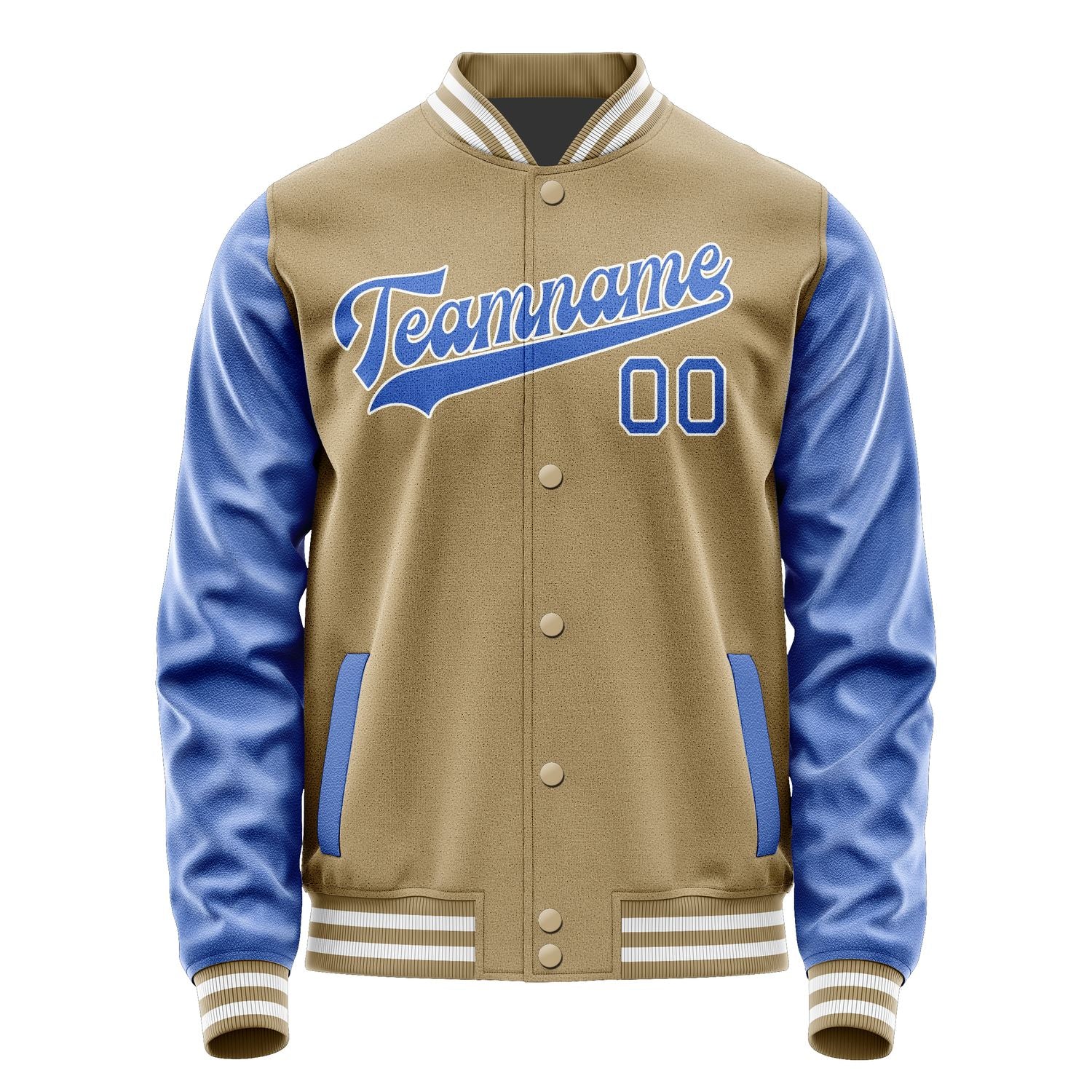 Custom Light Khaki Sky Blue Jacket JA2525092518B31809