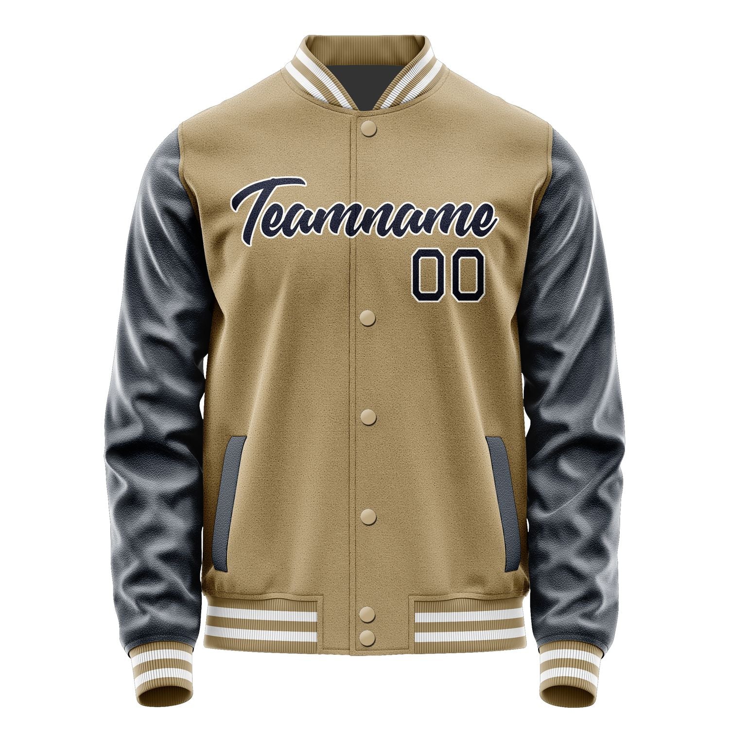 Custom Light Khaki Navy Jacket JA2525112518B21811