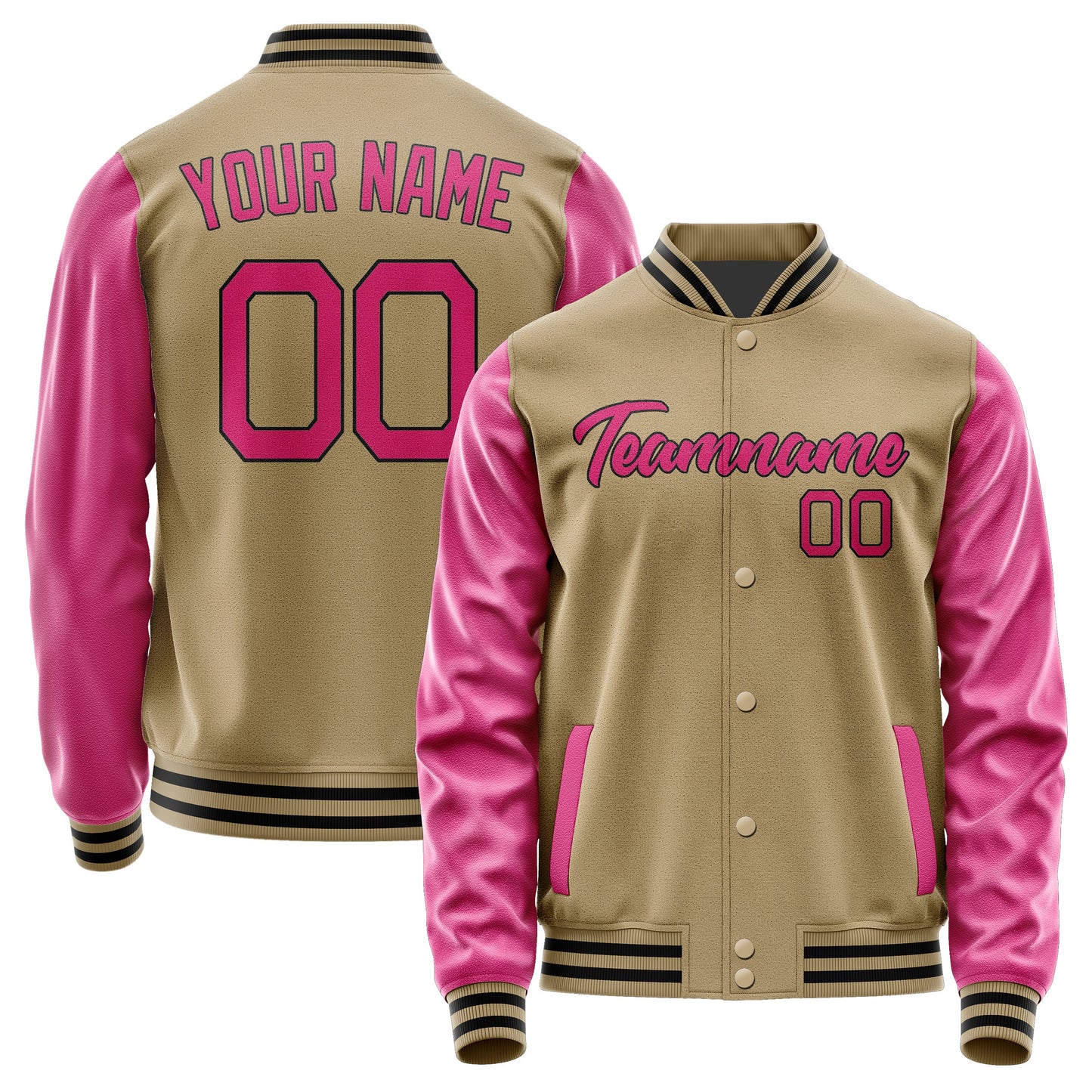 Custom Light Khaki Pink Jacket JA2525132517B21713