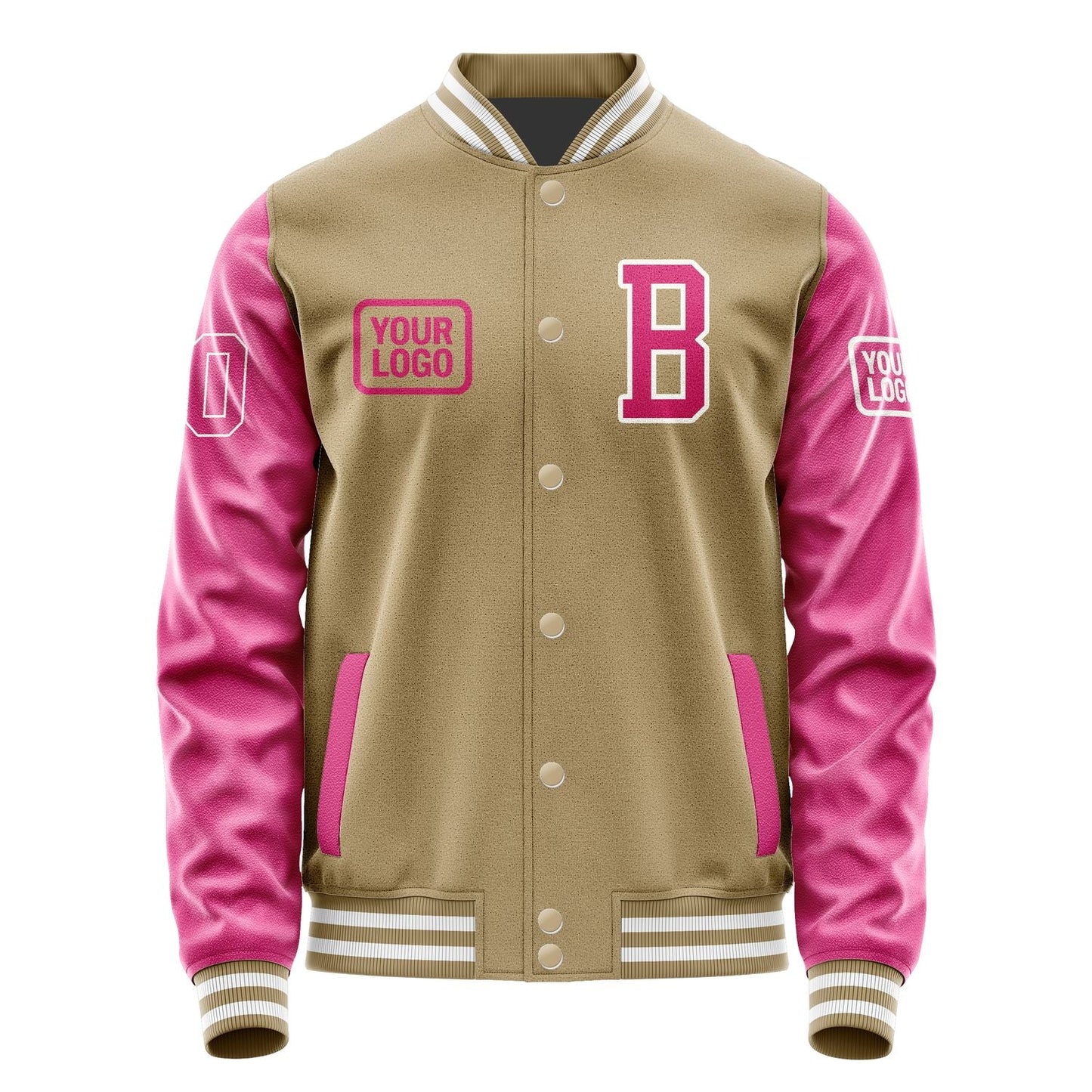 Custom Light Khaki Pink Jacket JA252513251818131318