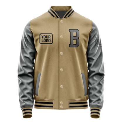 Custom Light Khaki Dark Grey Jacket JA252520251717202017