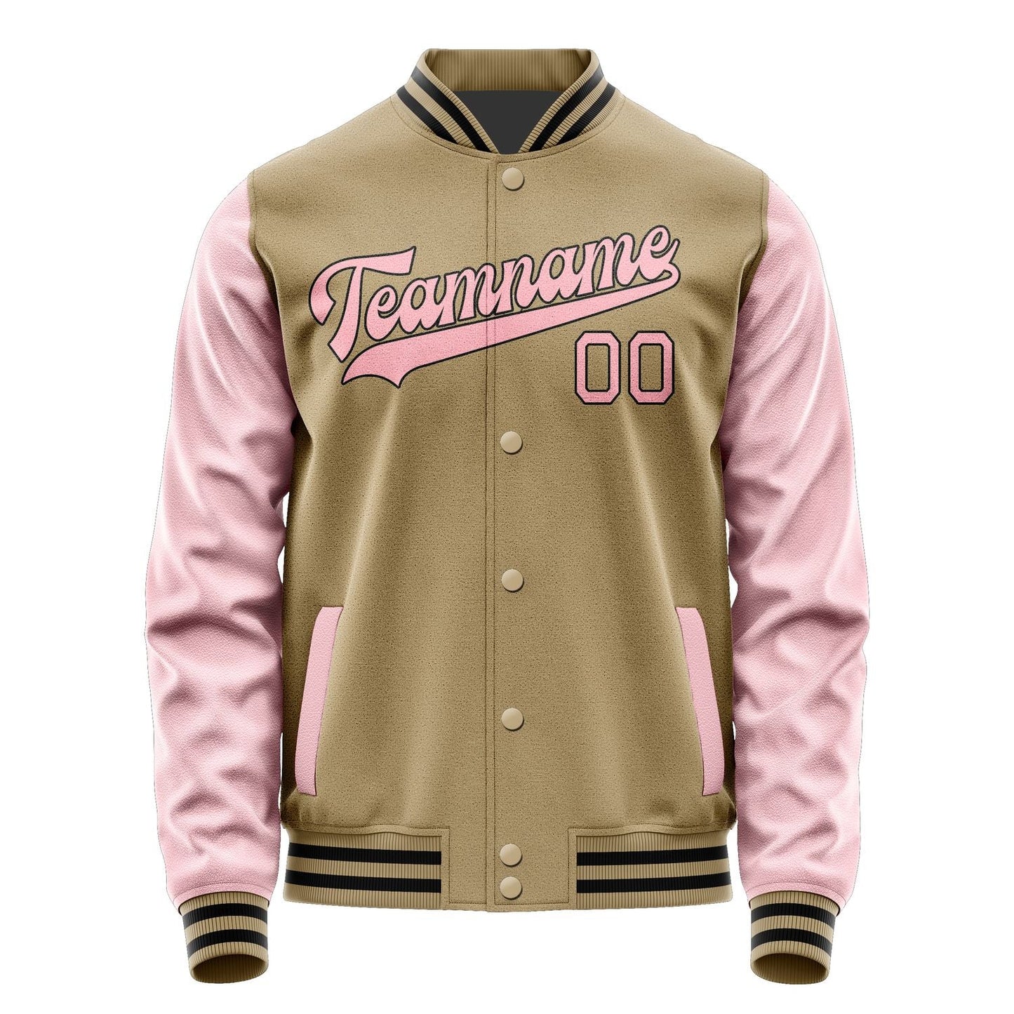 Custom Light Khaki Light Pink Jacket JA2525212517B31721