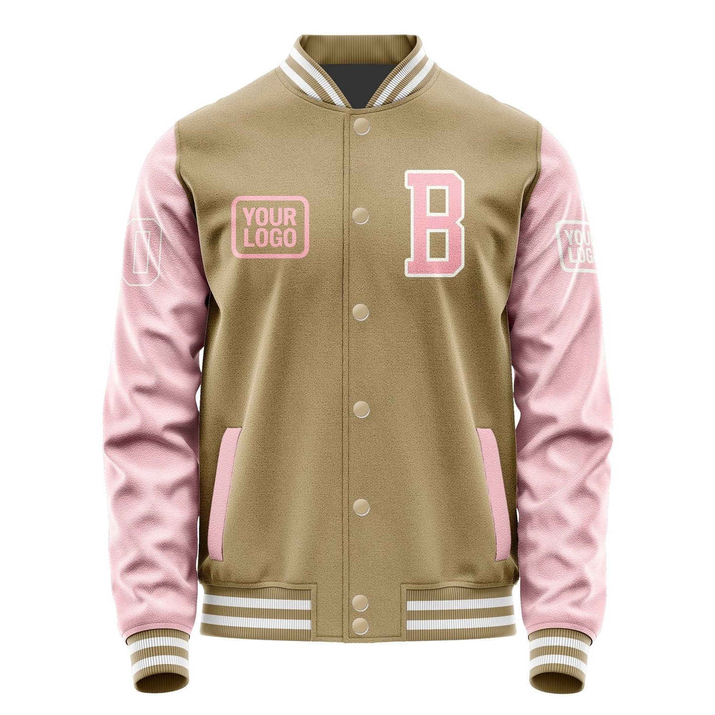 Custom Light Khaki Light Pink Jacket JA252521251818212118