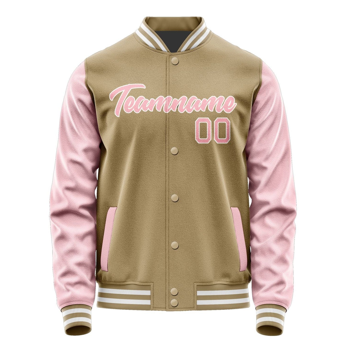 Custom Light Khaki Light Pink Jacket JA2525212518B21821