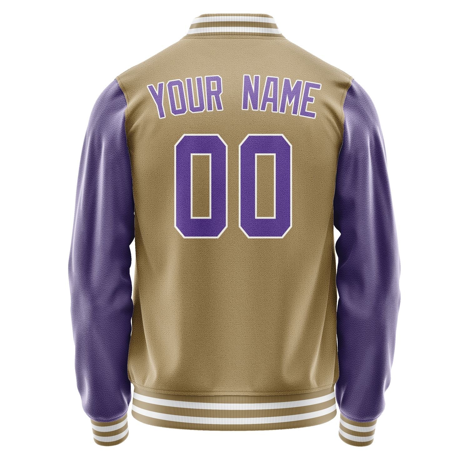 Custom Light Khaki Light Purple Jacket JA2525232518B31823