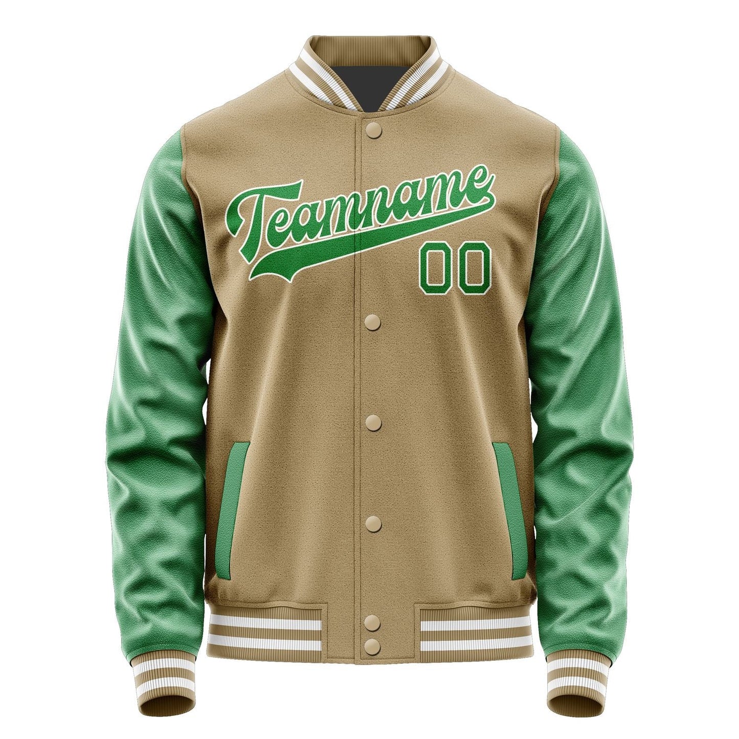 Custom Light Khaki Emerald Green Jacket JA2525242518B31824