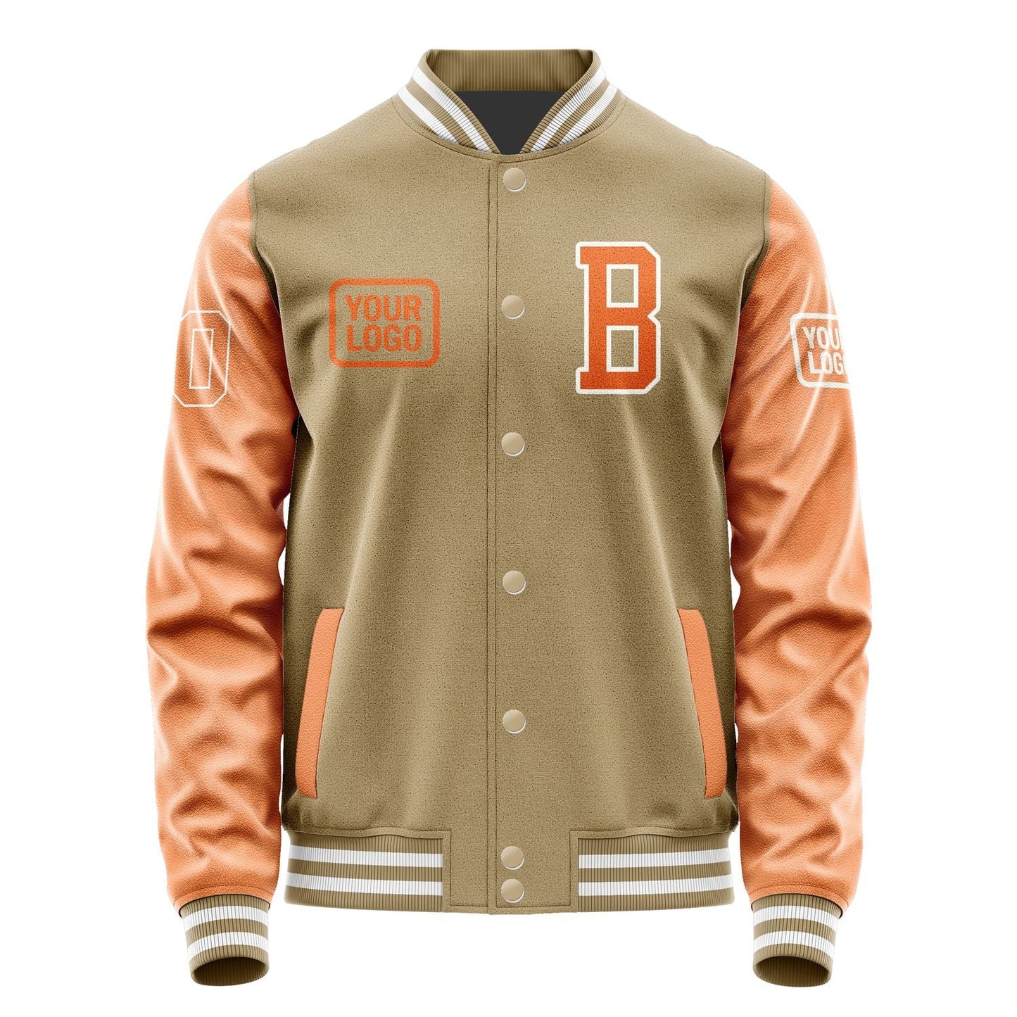 Custom Light Khaki Orange Jacket JA252528251818282818