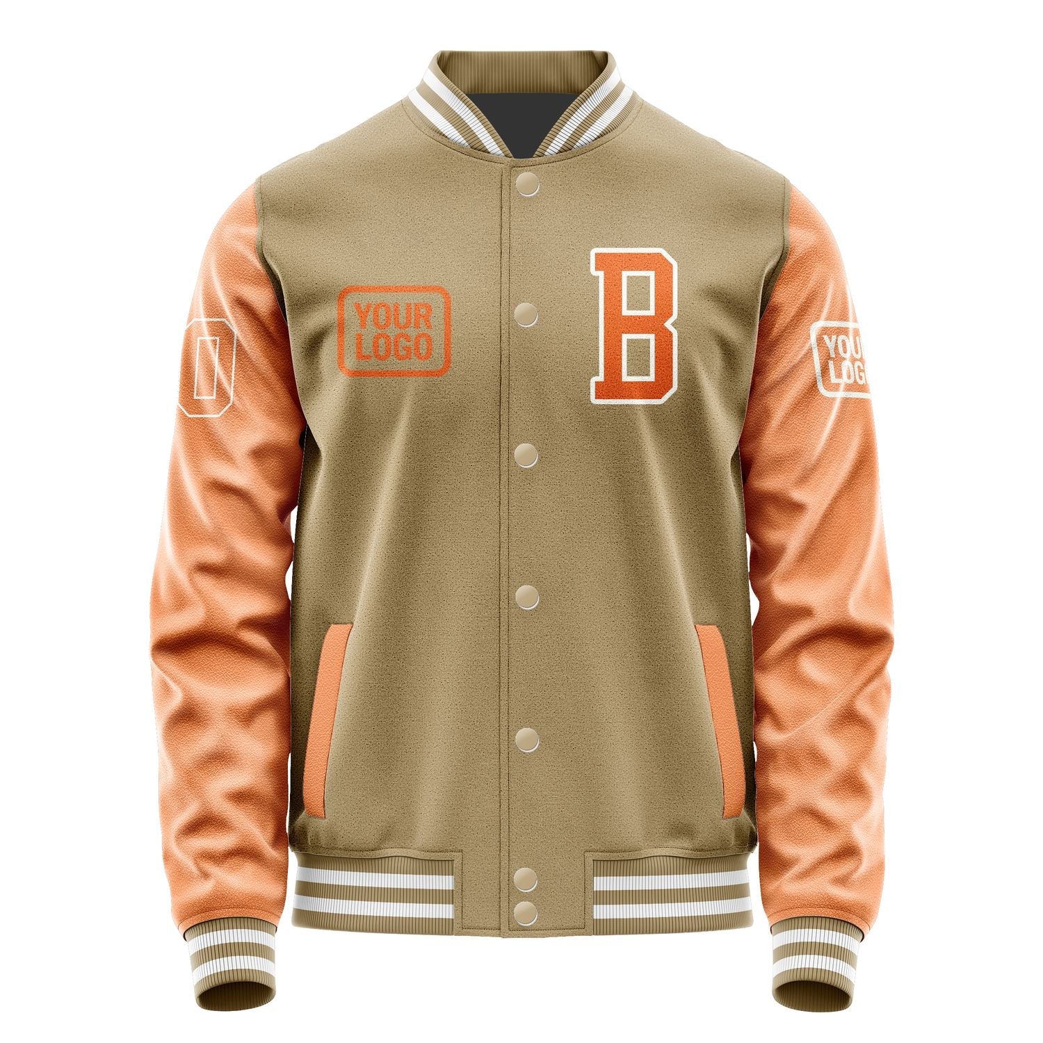 Custom Light Khaki Orange Jacket JA252528251818282818