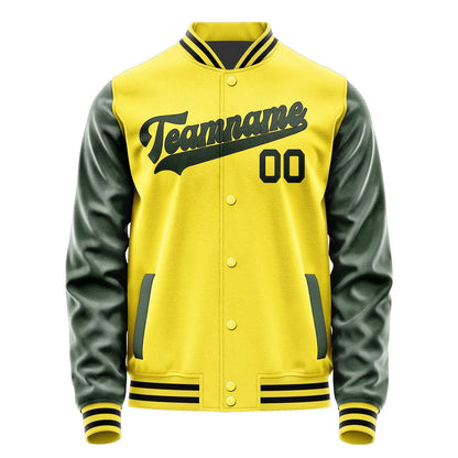 Custom Light Yellow Dark Green Jacket JA2626062617B31706