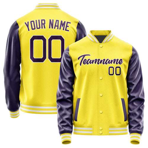 Custom Light Yellow Purple Jacket JA2626072618B21807
