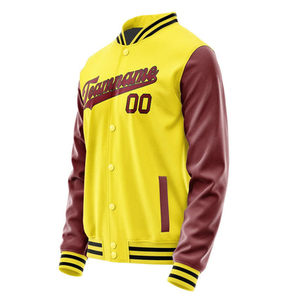 Custom Light Yellow Crimson Red Jacket JA2626152617B31715