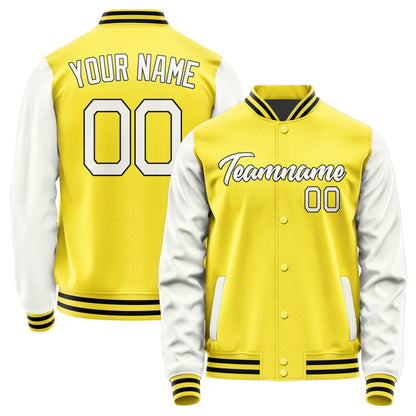 Custom Light Yellow White Jacket JA2626182617B21718