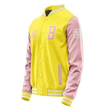 Custom Light Yellow Light Pink Jacket JA262621261818212118