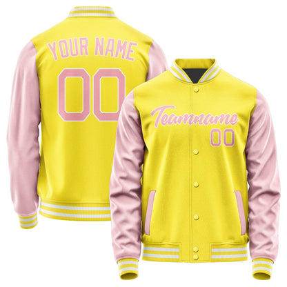 Custom Light Yellow Light Pink Jacket JA2626212618B21821
