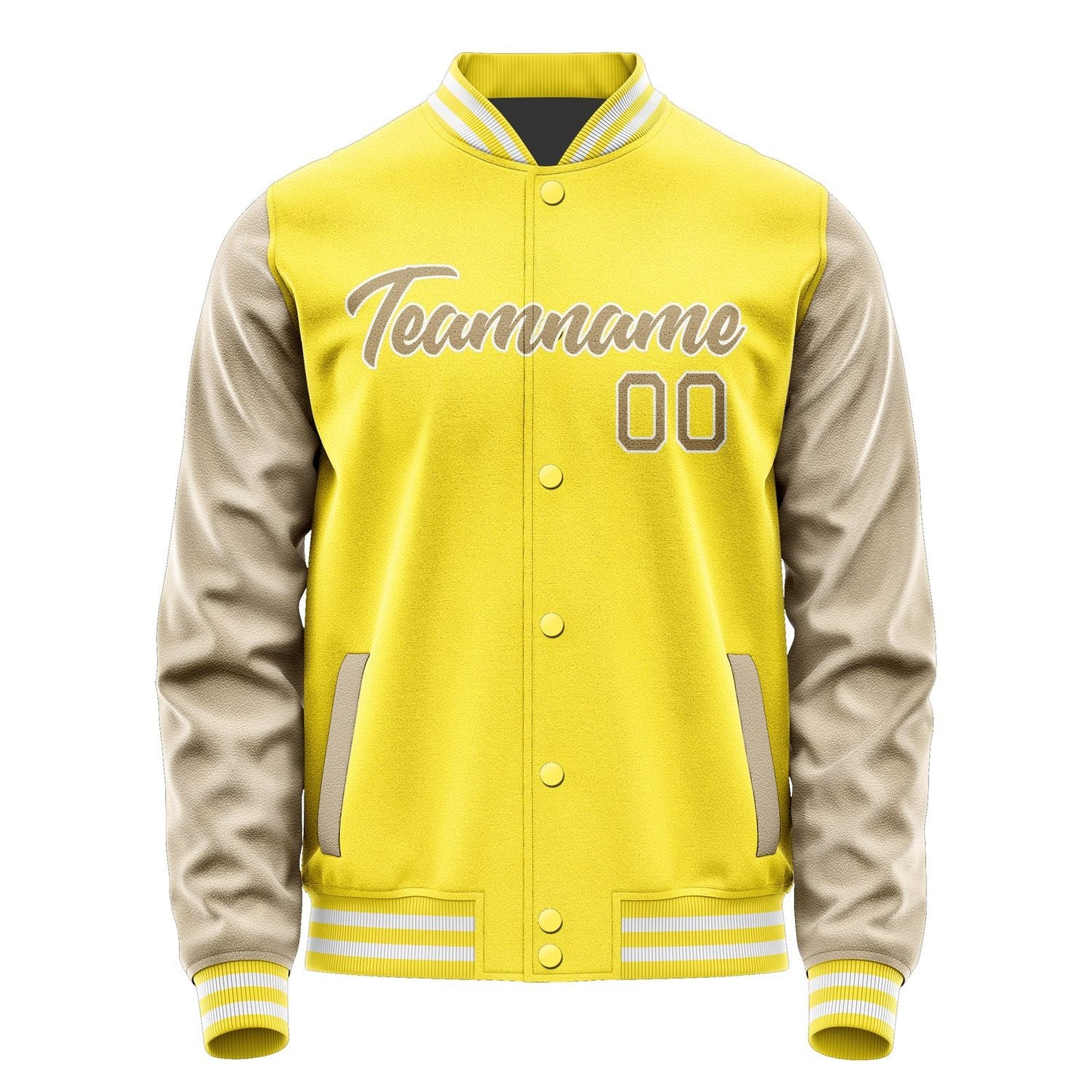 Custom Light Yellow Light Khaki Jacket JA2626252618B21825